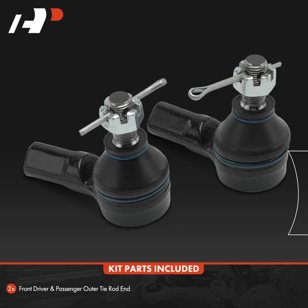 2 Pcs Front Outer Tie Rod End for Honda Element 2003-2011 Acura RSX 2002-2006
