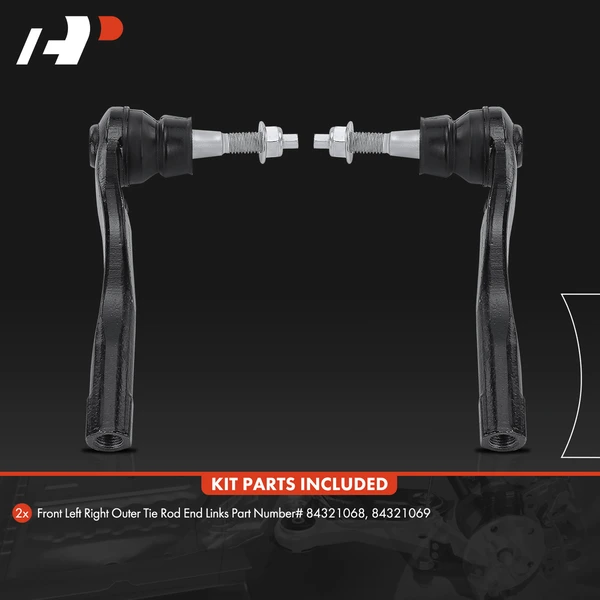 2 Pcs Front Outer Tie Rod End for Cadillac XT4 2019-2021 L4 2.0L