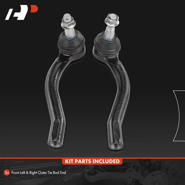 2 Pcs Front Outer Tie Rod End for Infiniti M35 M45 G37 EX35 M35h M56 Nissan 370Z