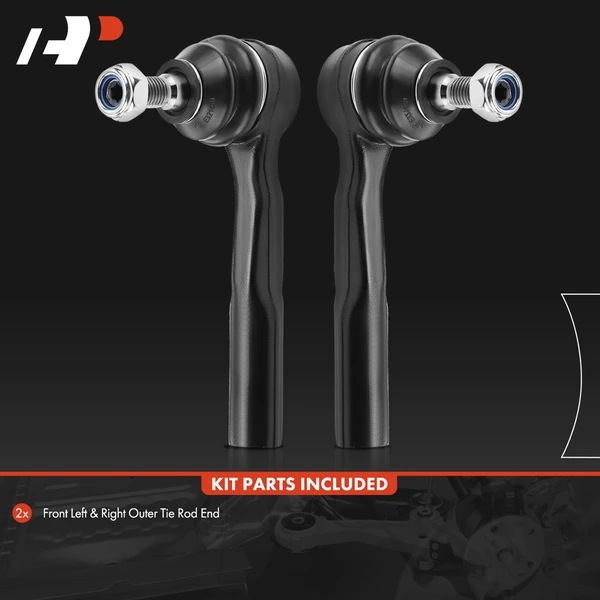 2 Pcs Outer Tie Rod End for Saturn Astra 2008-2009 L4 1.8L