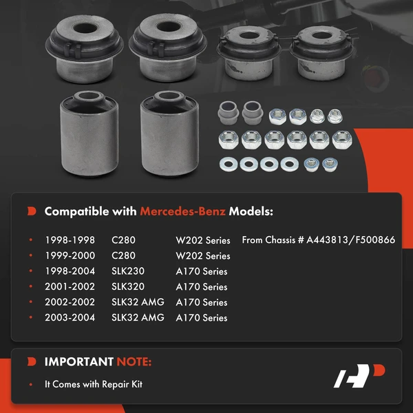 6-Pc Control Arm Bushing, Front Driver & Passenger Lower A-Premium APCA9113