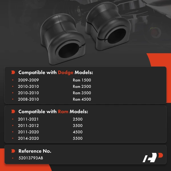 2-Pc Sway Bar Bushing Kit, Front or Rear A-Premium APCA9532