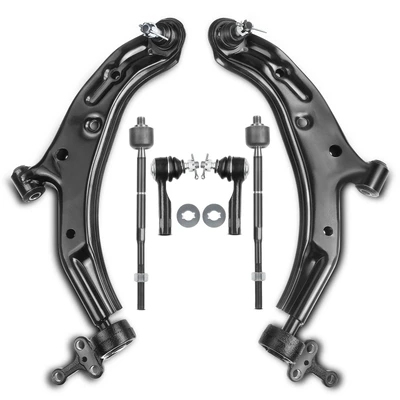 6 Pcs Front Control Arm with Ball Joint Tie Rod End