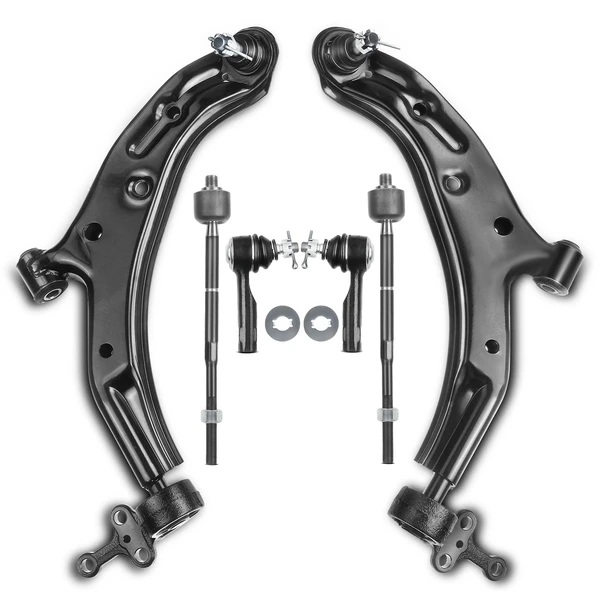 A Set of 6 Control Arm Ball Joint and Tie Rod End Kit Front Side A-Premium APCA0816