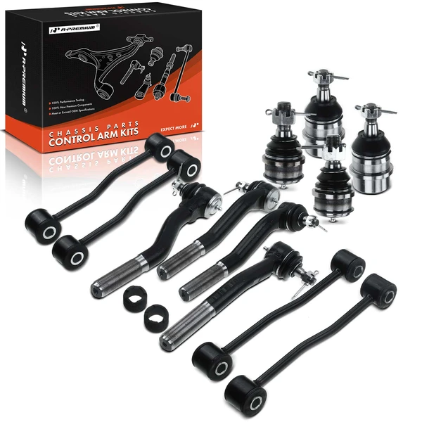 A Set of 12 Ball Joint Sway Bar Link and Tie Rod End Kit Front & Rear A-Premium APCA0862