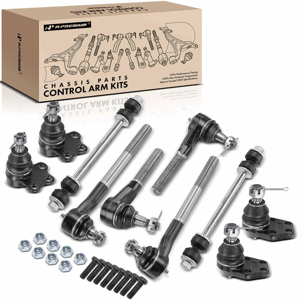 A Set of 10 Ball Joint Sway Bar Link and Tie Rod End Kit Front Side A-Premium APCA0873