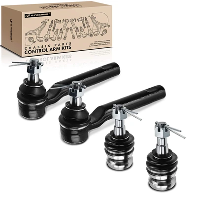 4 Pcs Outer Tie Rod End & Front Lower Ball Joint