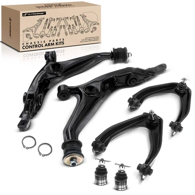 6 Pcs Front Lower & Upper Control Arm with Ball Joint