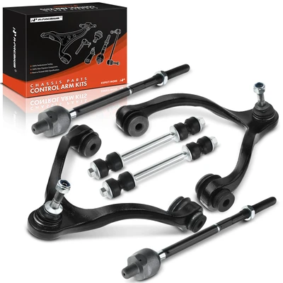 6 Pcs Front & Rear Control Arm & Sway Bar Link Tie Rod End