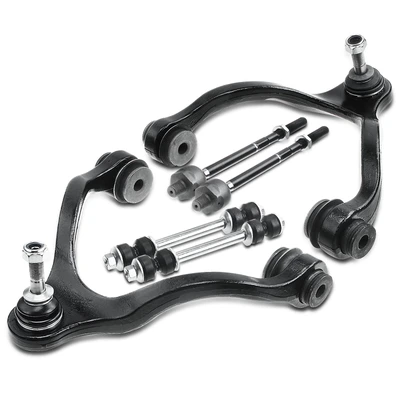 6 Pcs Front & Rear Control Arm & Sway Bar Link Tie Rod End