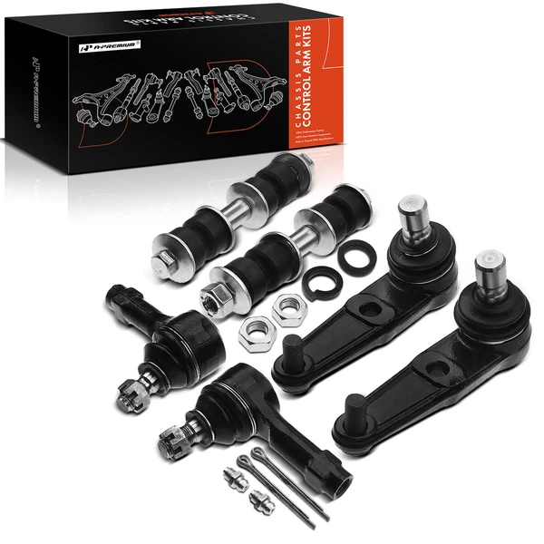 A Set of 6 Ball Joint Sway Bar Link and Tie Rod End Kit Front Side A-Premium APCA0902