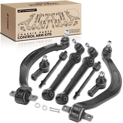 8 Pcs Control Arm with Ball Joint Tie Rod End
