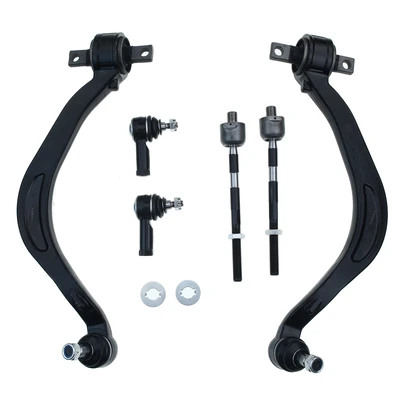 6 Pcs Front Lower Control Arm with Ball Joint Tie Rod End