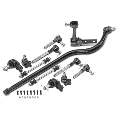 12 Pcs Idler Arm with Ball Joint Stabilizer Bar Link Tie Rod Kit