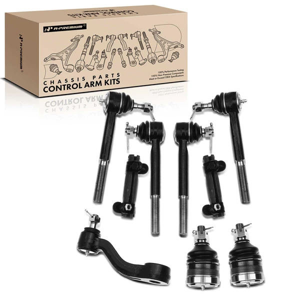 1993-2000 Chevrolet C3500 A Set of 9 Ball Joint Adjusting Sleeve Idler Arm Tie Rod End Kit Front Side A-Premium APCA0912