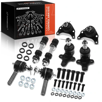 8 Pcs Front Sway Bar Link with Ball Joint Tie Rod End Link Kit