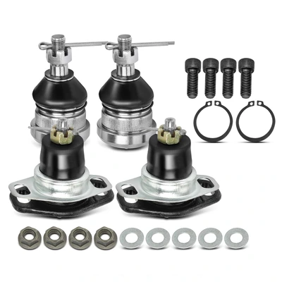 4 Pcs Front Lower & Upper Ball Joint