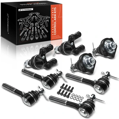 8 Pcs Inner & Outer Tie Rod End Link with Front Ball Joint Kit