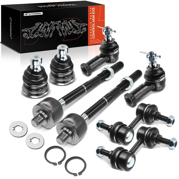 2001-2005 Dodge Stratus A Set of 8 Ball Joint Sway Bar Link and Tie Rod End Kit Front & Rear, Inner & Outer A-Premium APCA0933
