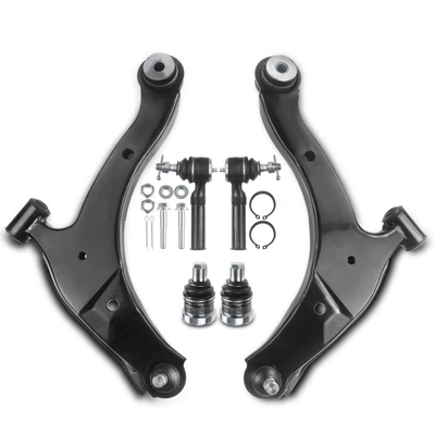 6 Pcs Front Control Arm with Ball Joint Tie Rod End