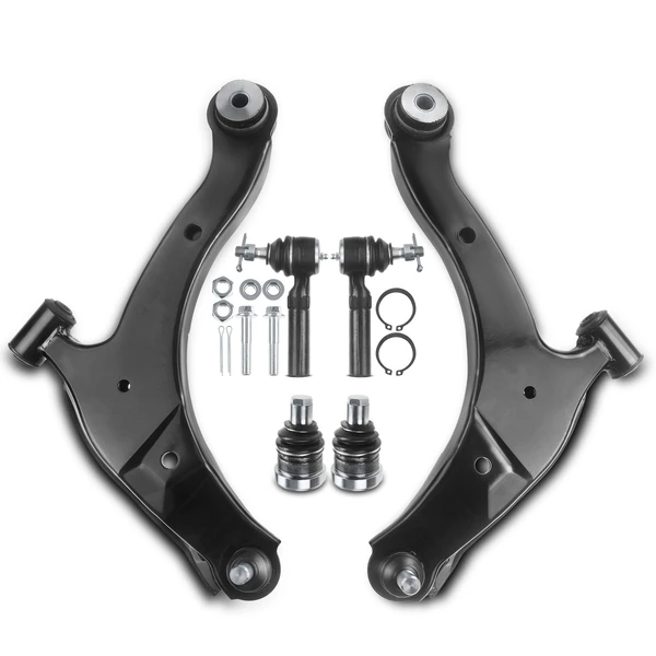 A Set of 6 Control Arm Ball Joint and Tie Rod End Kit Front Side A-Premium APCA0937