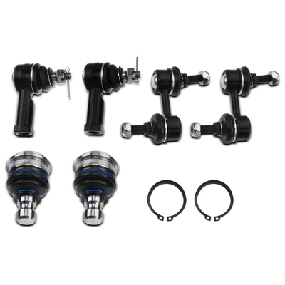 6 Pcs Rear Stabilizer Bar Link & Front Ball Joint Tie Rod End