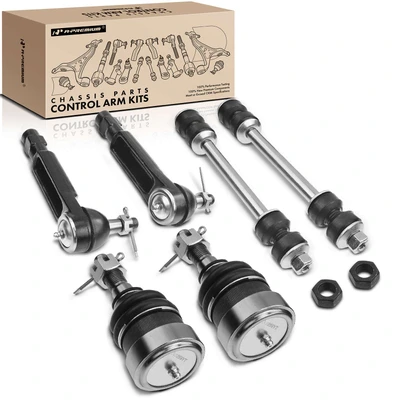 6 Pcs Front Sway Bar Link with Ball Joint Tie Rod End