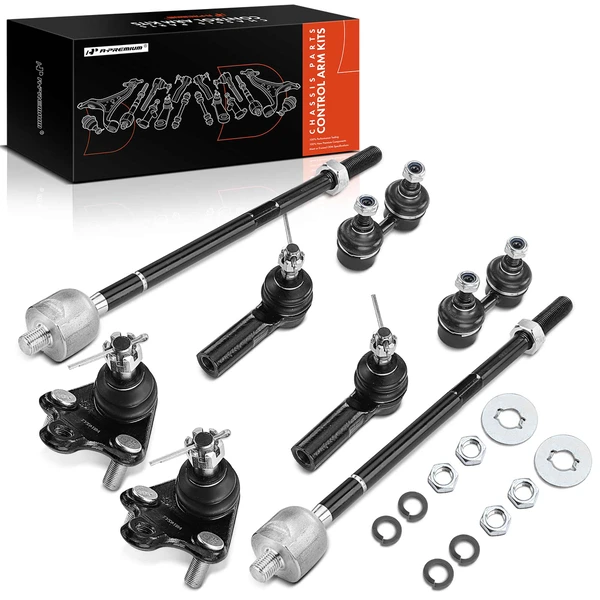 1993-1995 Geo Prizm A Set of 8 Ball Joint Sway Bar Link and Tie Rod End Kit Front Side A-Premium APCA0978