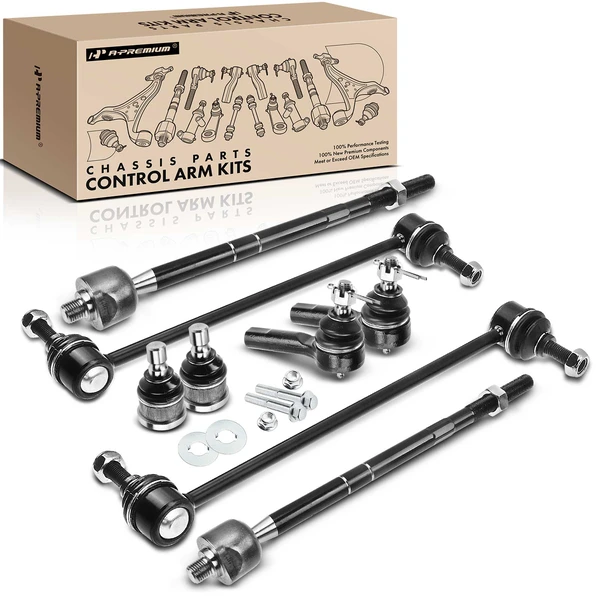 2005-2007 Mercury Mariner A Set of 8 Ball Joint Sway Bar Link and Tie Rod End Kit Front Side A-Premium APCA0979
