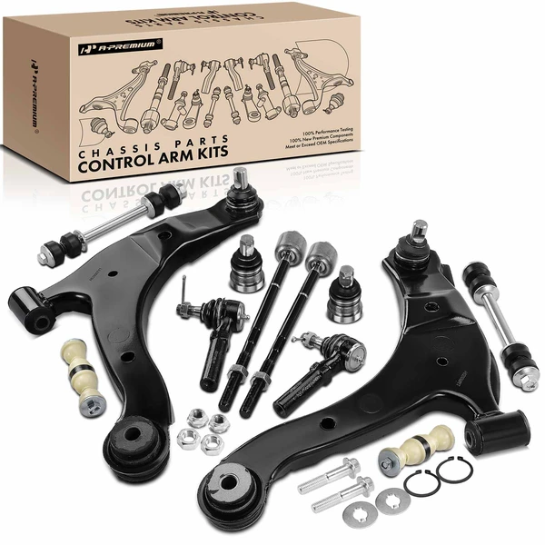 2003 Dodge SX 2.0 A Set of 12 Control Arm Ball Joint Sway Bar Link Tie Rod End Kit Front & Rear, Inner & Outer A-Premium APCA0980