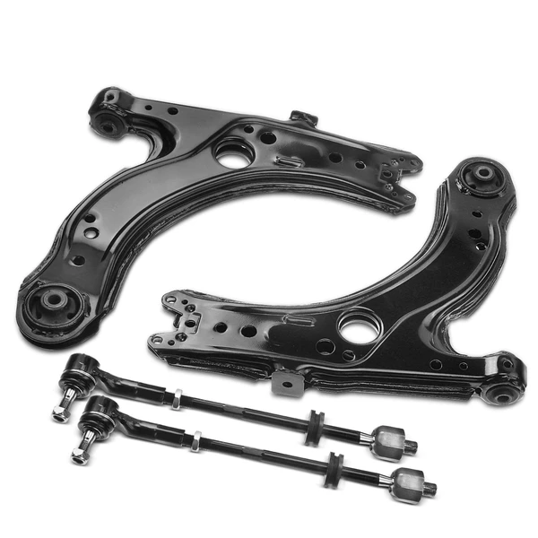 1999-2005 Volkswagen Golf A Set of 4 Control Arm Ball Joint and Tie Rod End Kit Front Side A-Premium APCA0990