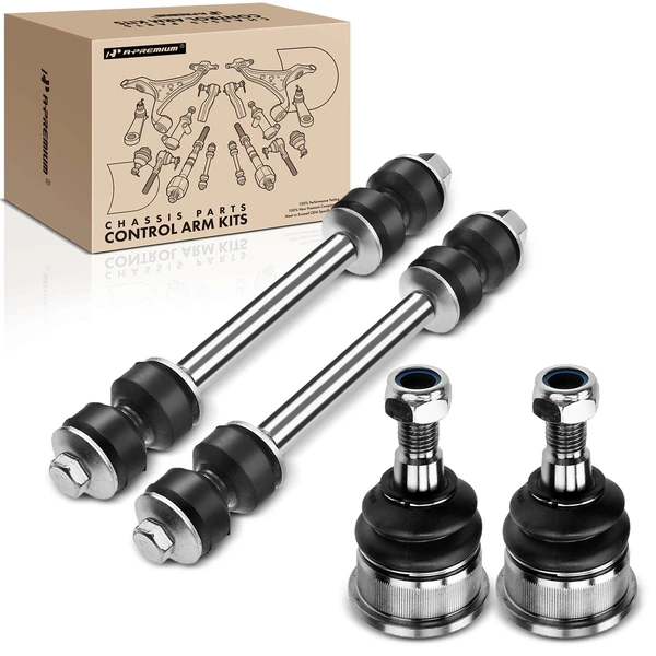A Set of 4 Ball Joint and Sway Bar Link Kit Front Side A-Premium APCA0991