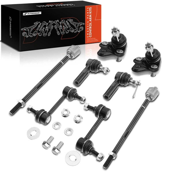 A Set of 8 Ball Joint Sway Bar Link and Tie Rod End Kit Front Side A-Premium APCA1012