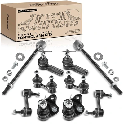 10 Pcs Front & Rear Stabilizer Bar Link Tie Rod End Ball Joint