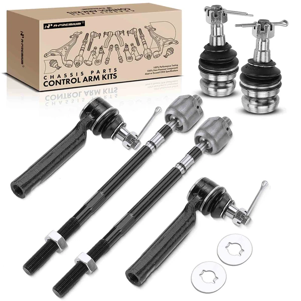 A Set of 6 Ball Joint and Tie Rod End Kit Front Side A-Premium APCA1016