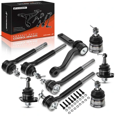 9 Pcs Front Idler Arm & Tie Rod Ends