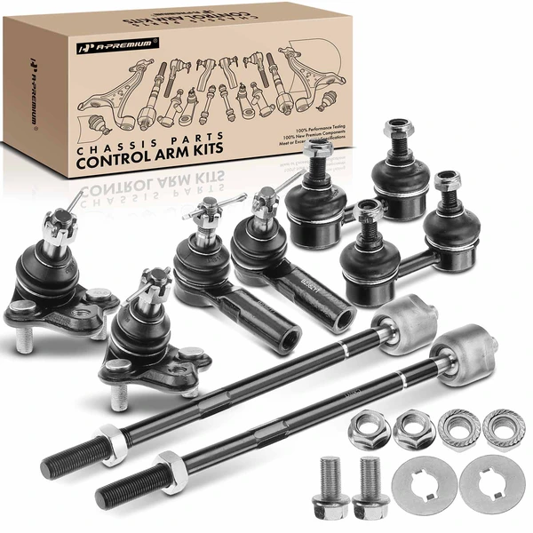 A Set of 8 Ball Joint Sway Bar Link and Tie Rod End Kit Front Side A-Premium APCA1022