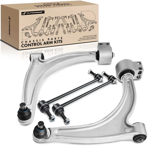 A Set of 4 Control Arm Ball Joint and Sway Bar Link Kit Front Side A-Premium APCA1032