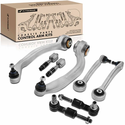 8 Pcs Front Control Arm with Ball Joint Tie Rod End
