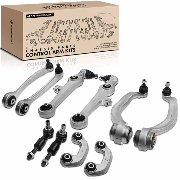 1998-2003 Volkswagen Passat A Set of 10 Control Arm Ball Joint Sway Bar Link Tie Rod End Kit Front Side A-Premium APCA1044