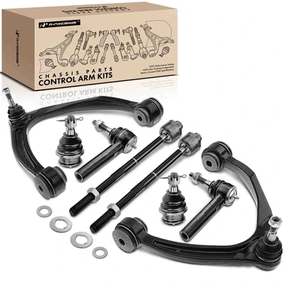 8 Pcs Front Control Arm with Ball Joint Tie Rod End