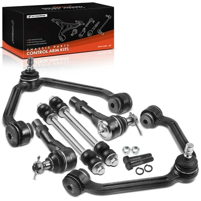 6 Pcs Front Control Arm & Ball Joint Outer Tie Rod End