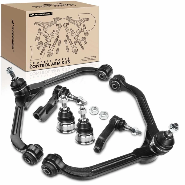 A Set of 6 Control Arm Ball Joint and Tie Rod End Kit Front Side A-Premium APCA1055