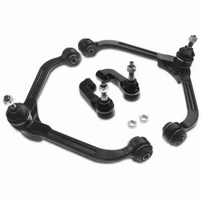 4 Pcs Front Upper Control Arm Assembly and Tie Rod End