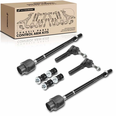6 Pcs Front Sway Bar Link Kit Tie Rod End