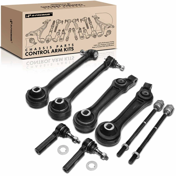 2005-2010 Chrysler 300 A Set of 8 Control Arm Ball Joint and Tie Rod End Kit Front Side A-Premium APCA1068
