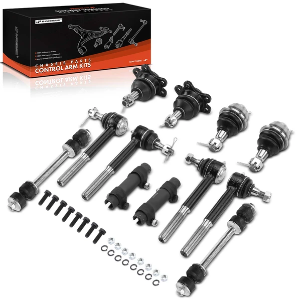 1996-1999 GMC K1500 Suburban A Set of 12 Ball Joint Adjusting Sleeve Sway Bar Link Tie Rod End Kit Front Side A-Premium APCA1084