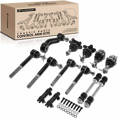 13 Pcs Front Idler Arm & Bar Link & Tie Rod End with Sleeve & Ball Joint