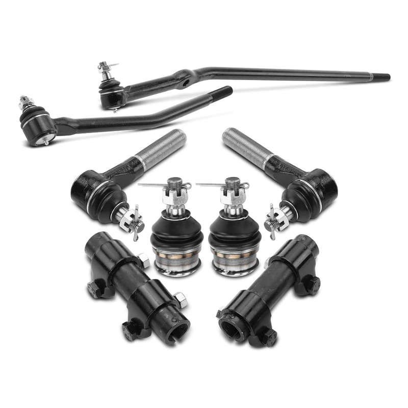 1992-2002 Ford E-150 Econoline Club Wagon A Set of 8 Ball Joint Adjusting Sleeve Drag Link Tie Rod End Kit Front Side A-Premium APCA1090
