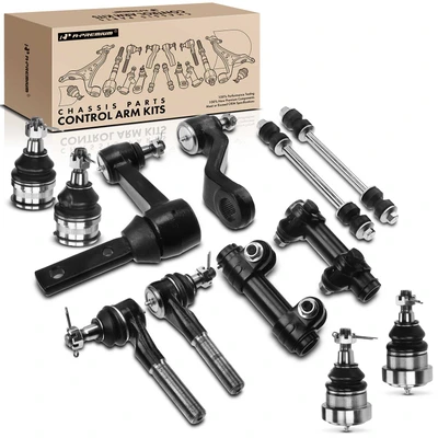 12 Pcs Front Pitman Idler Arm Sway Bar Tie Rod End